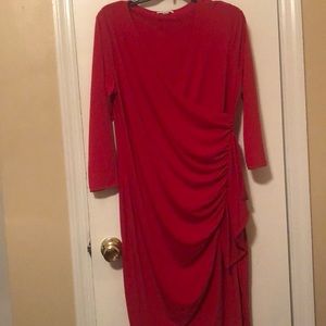 RED CALVIN KLEIN WRAP DRESS SIZE 12